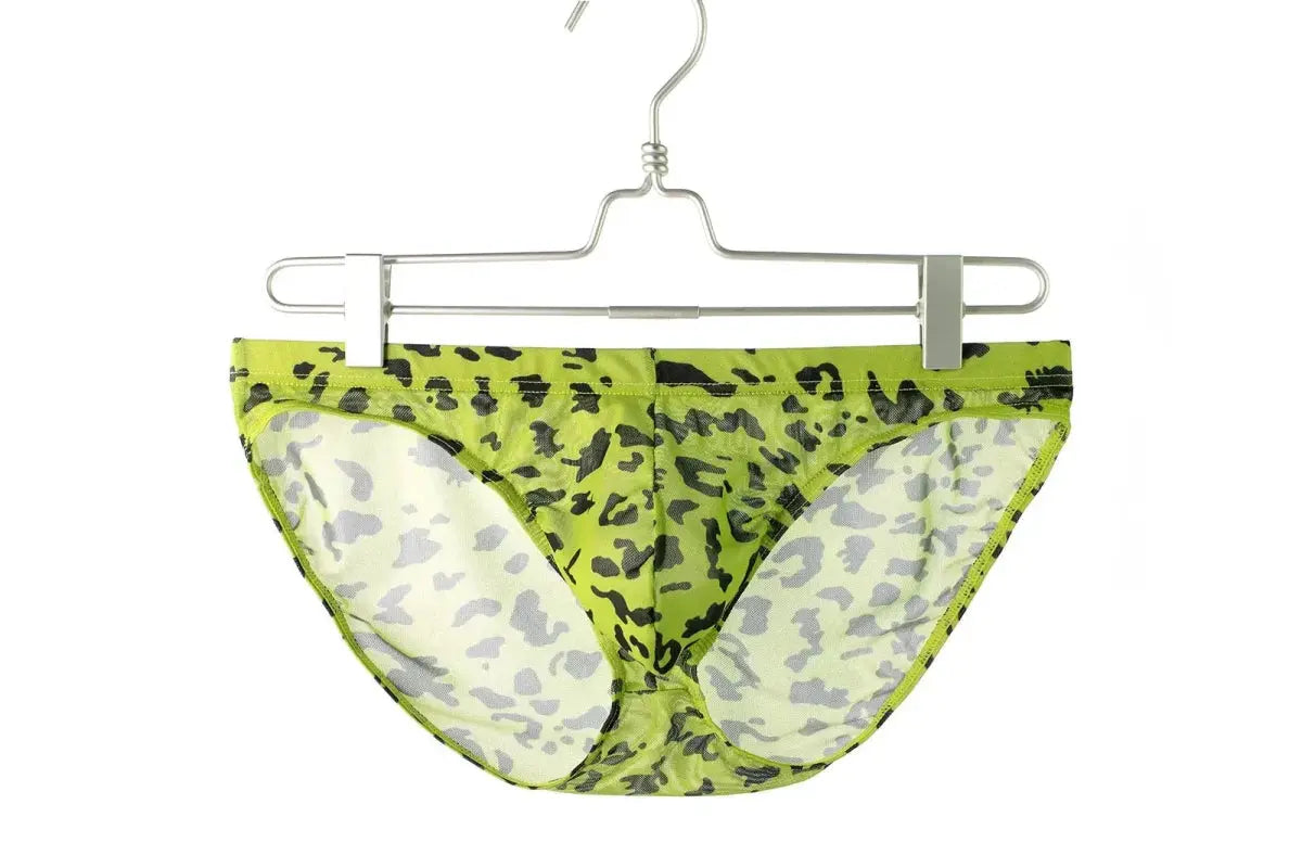 Leopard Mesh See - Through Briefs Men - WOWihte