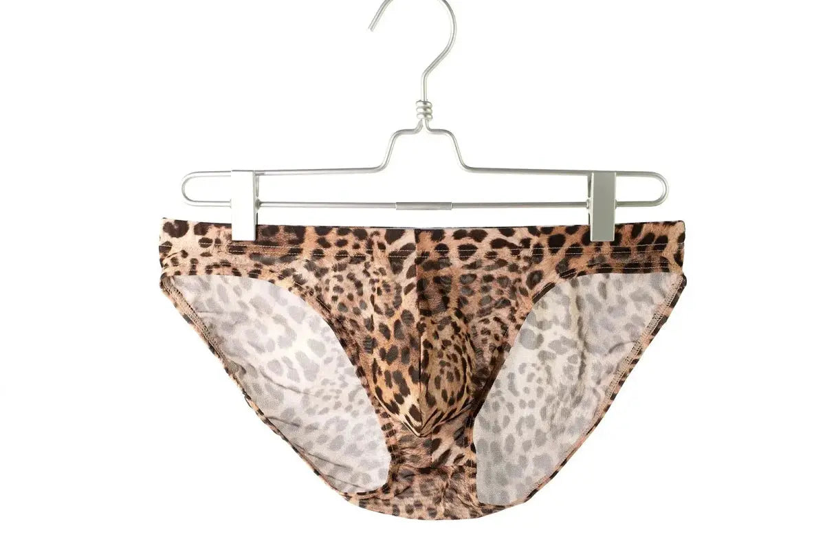 Leopard Mesh See - Through Briefs Men - WOWihte