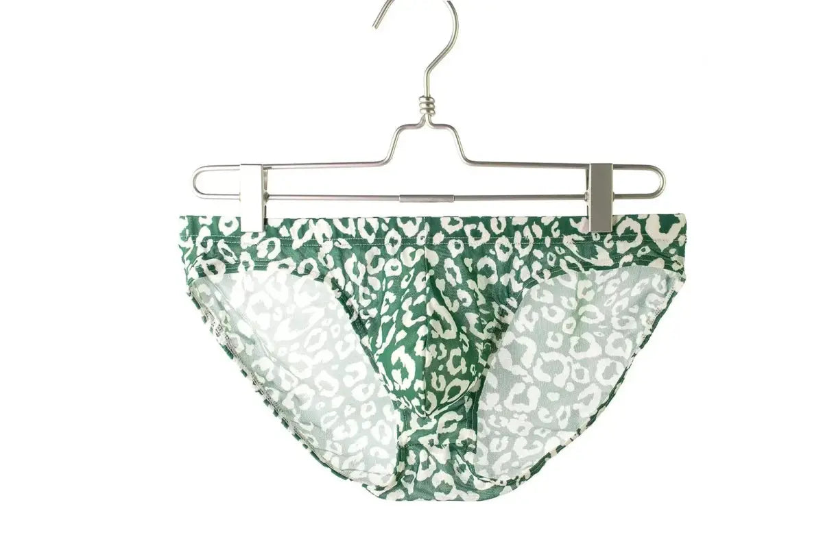 Leopard Mesh See - Through Briefs Men - WOWihte