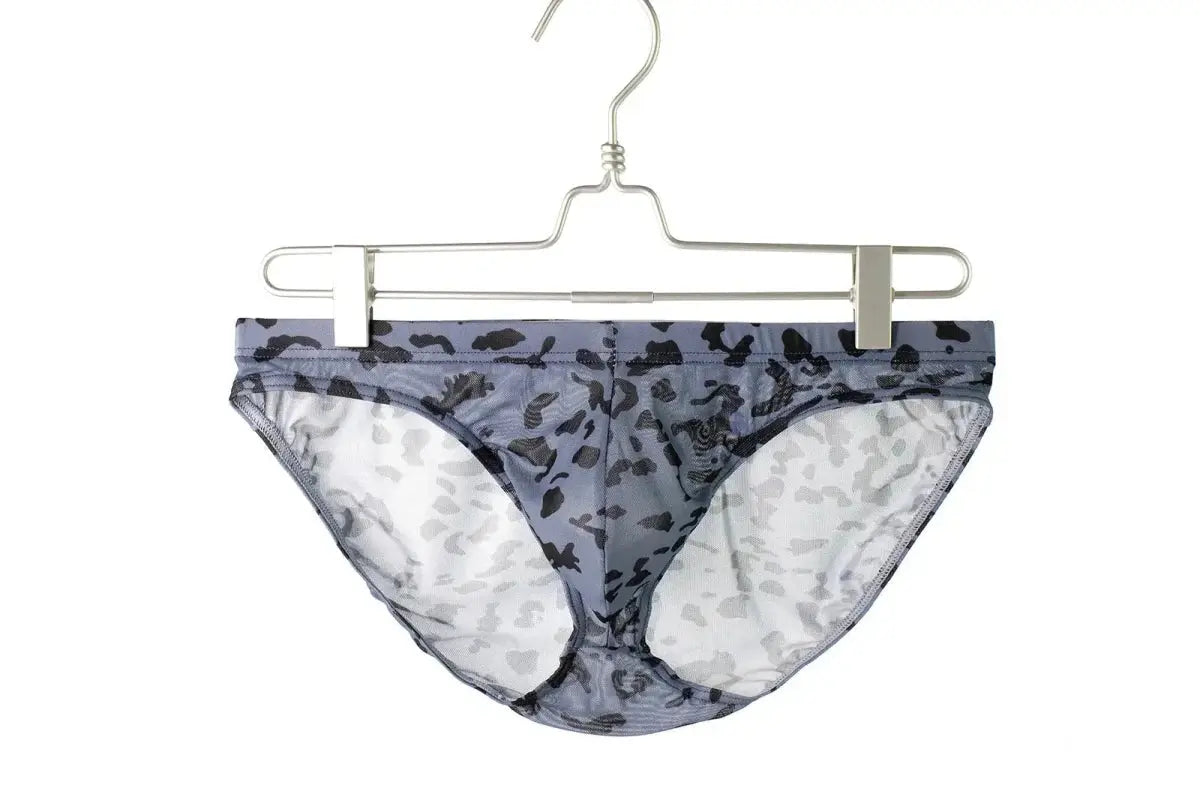 Leopard Mesh See - Through Briefs Men - WOWihte