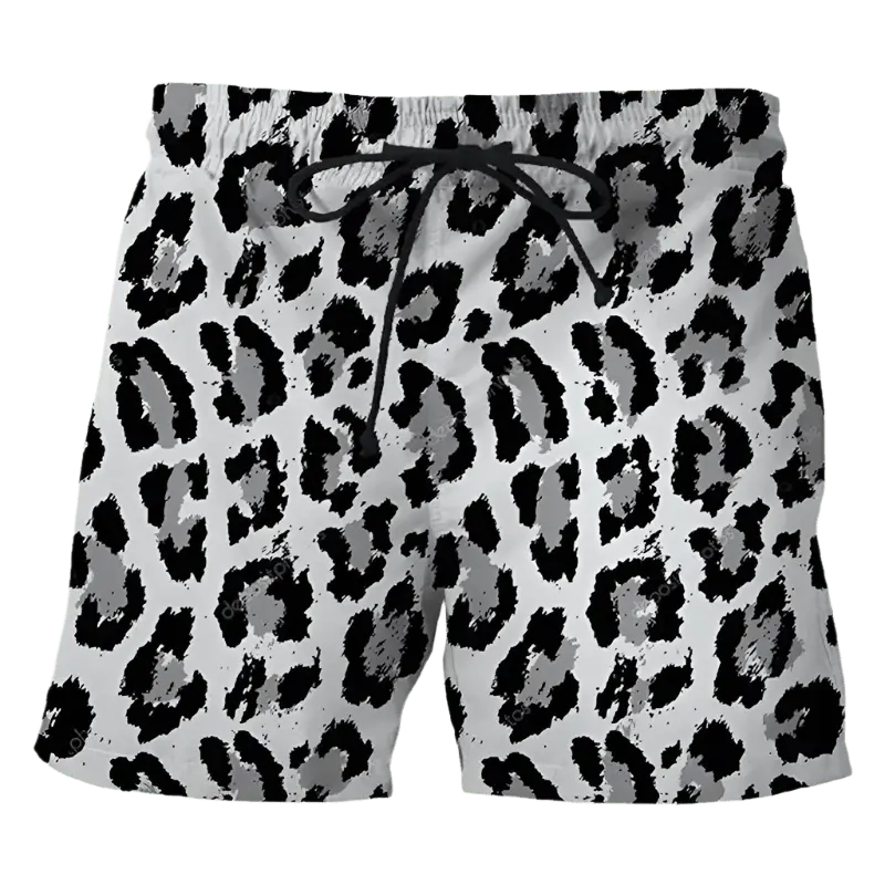Leopard Print Beach Trunks - WOWihte