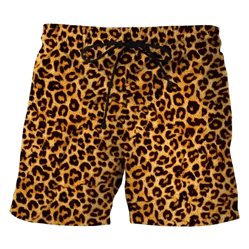 Leopard Print Beach Trunks - WOWihte