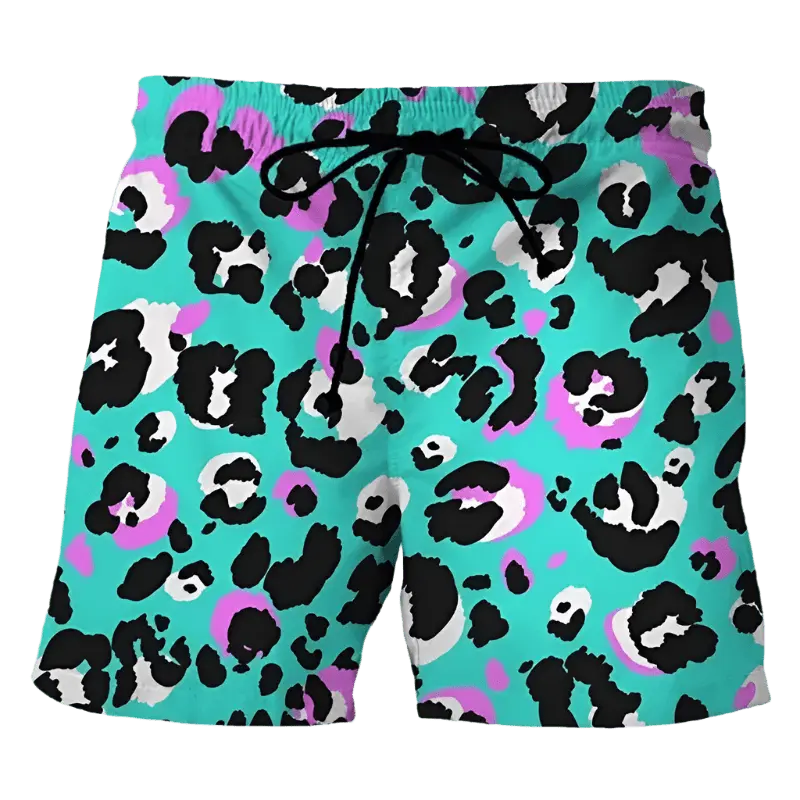 Leopard Print Beach Trunks - WOWihte