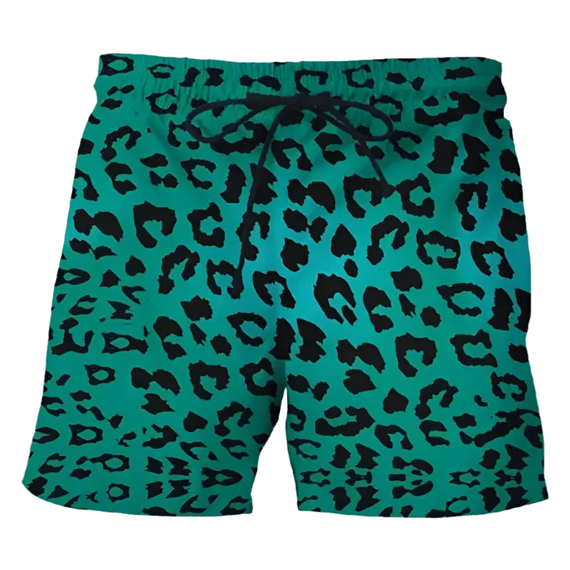 Leopard Print Beach Trunks - WOWihte