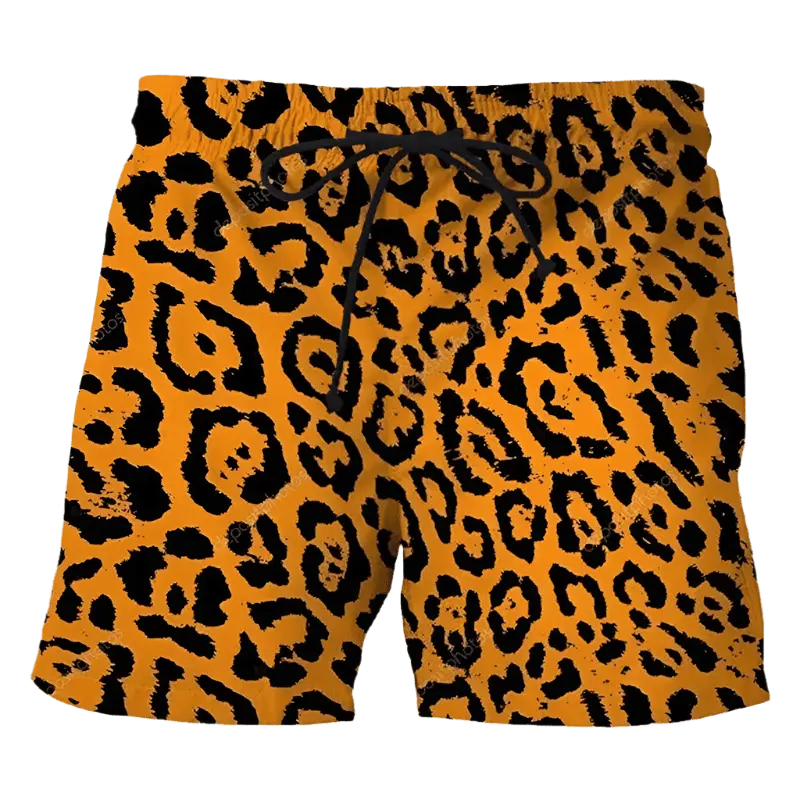 Leopard Print Beach Trunks - WOWihte