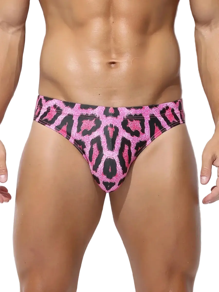 Leopard Print Triangle Swim Bikini - WOWihte