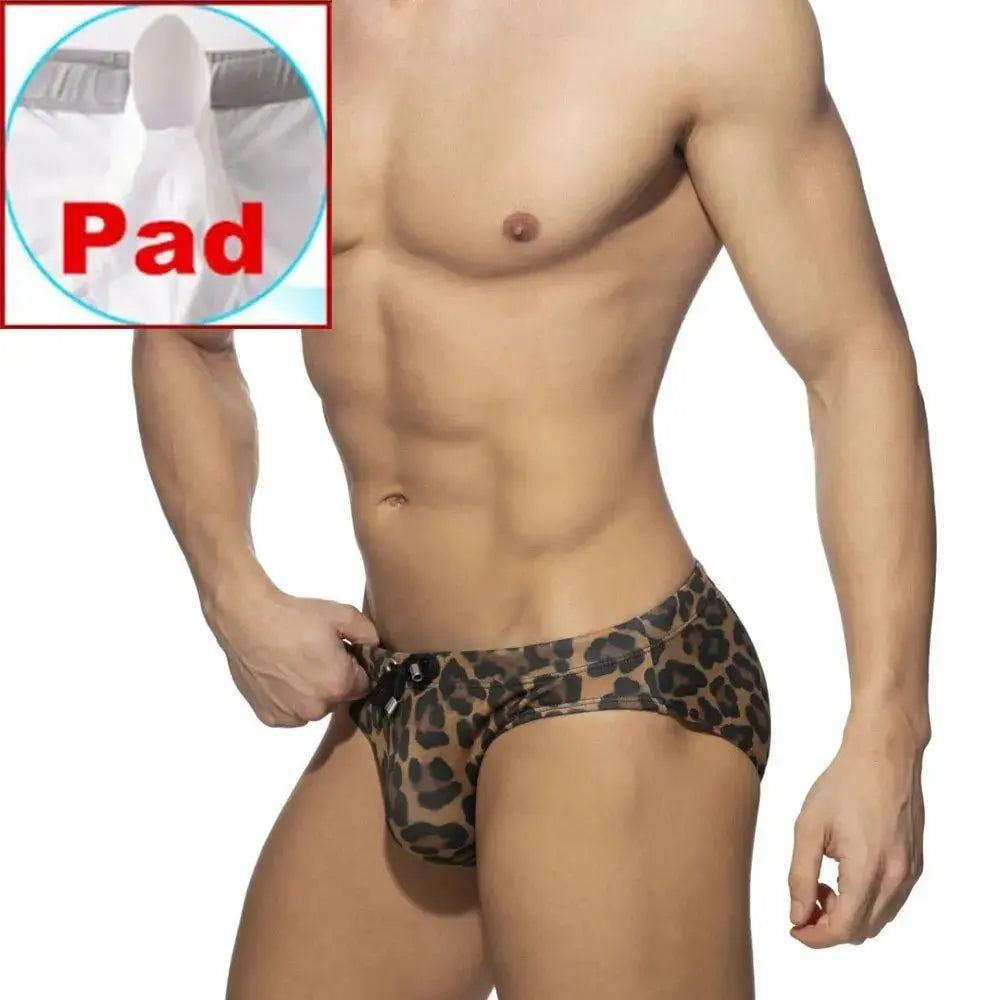 Leopard Triangle Swim Briefs - WOWihte