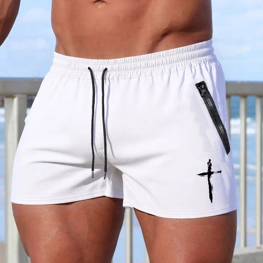 LETSNAGOU Men's Beach Board Shorts - WOWihte