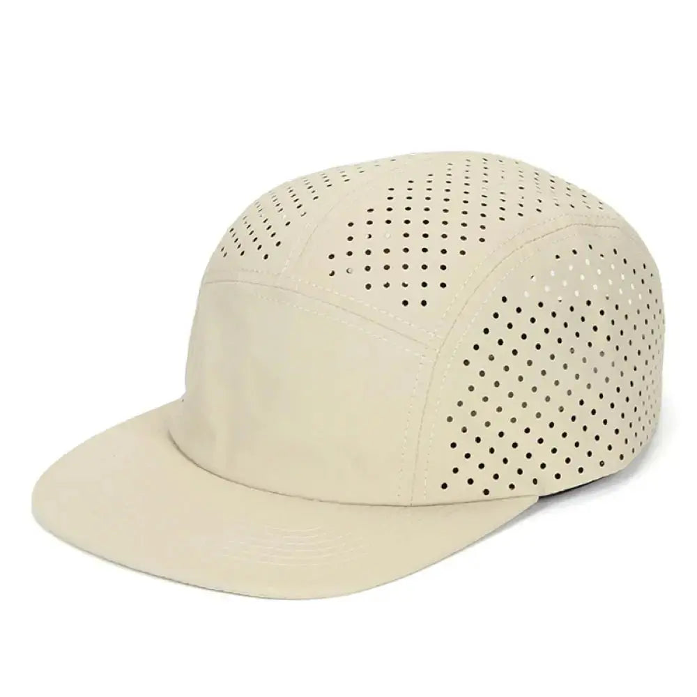 Lightweight Perforated Five - Panel Cap Breathable Running Cap For Men Quick - drying Sun Protect Baseball Caps Training Hat - WOWihte