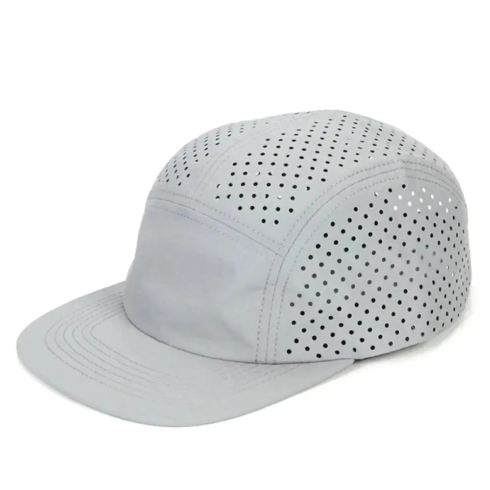 Lightweight Perforated Five - Panel Cap Breathable Running Cap For Men Quick - drying Sun Protect Baseball Caps Training Hat - WOWihte