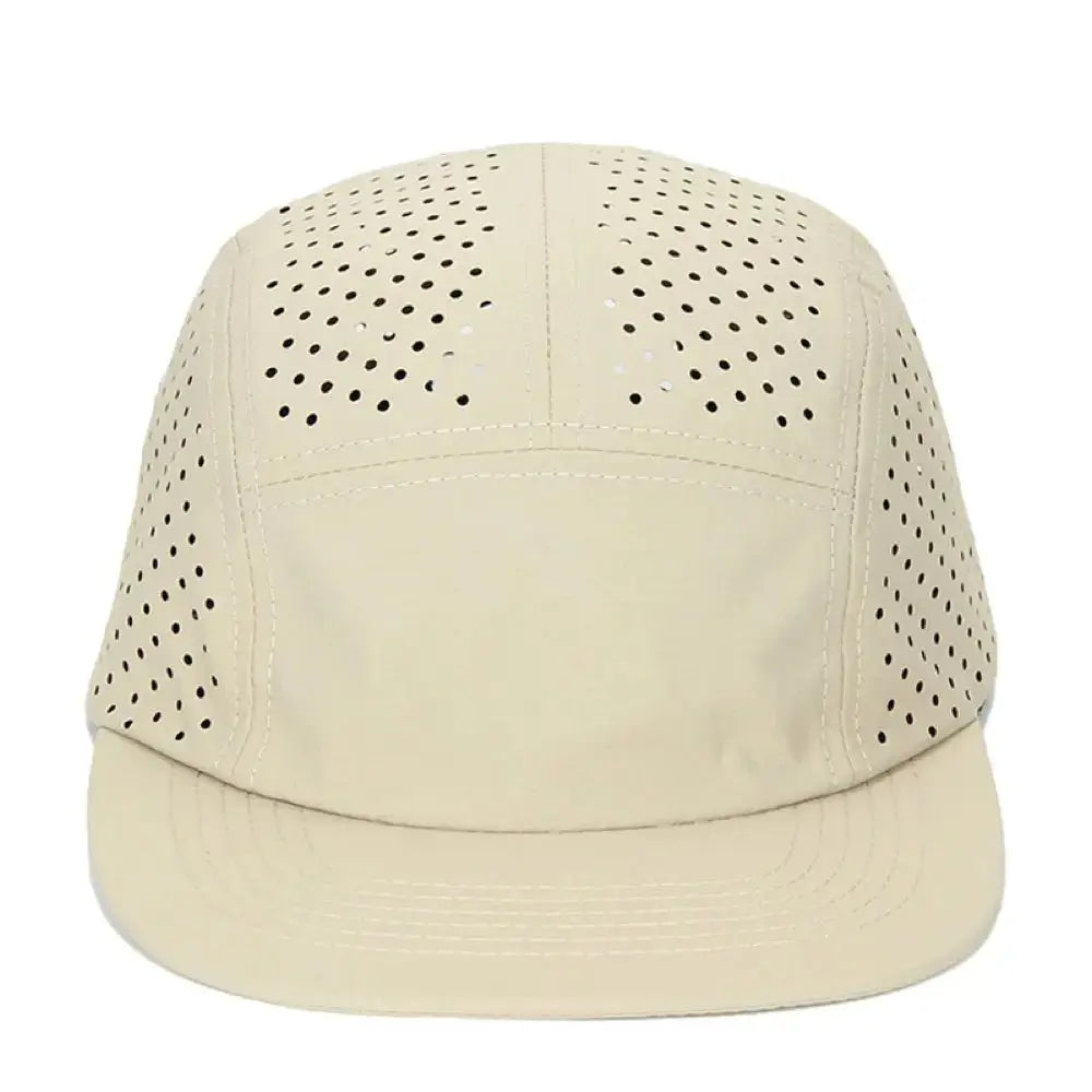 Lightweight Perforated Five - Panel Cap Breathable Running Cap For Men Quick - drying Sun Protect Baseball Caps Training Hat - WOWihte