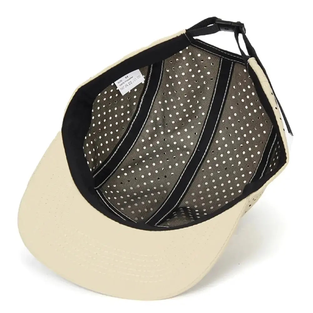 Lightweight Perforated Five - Panel Cap Breathable Running Cap For Men Quick - drying Sun Protect Baseball Caps Training Hat - WOWihte