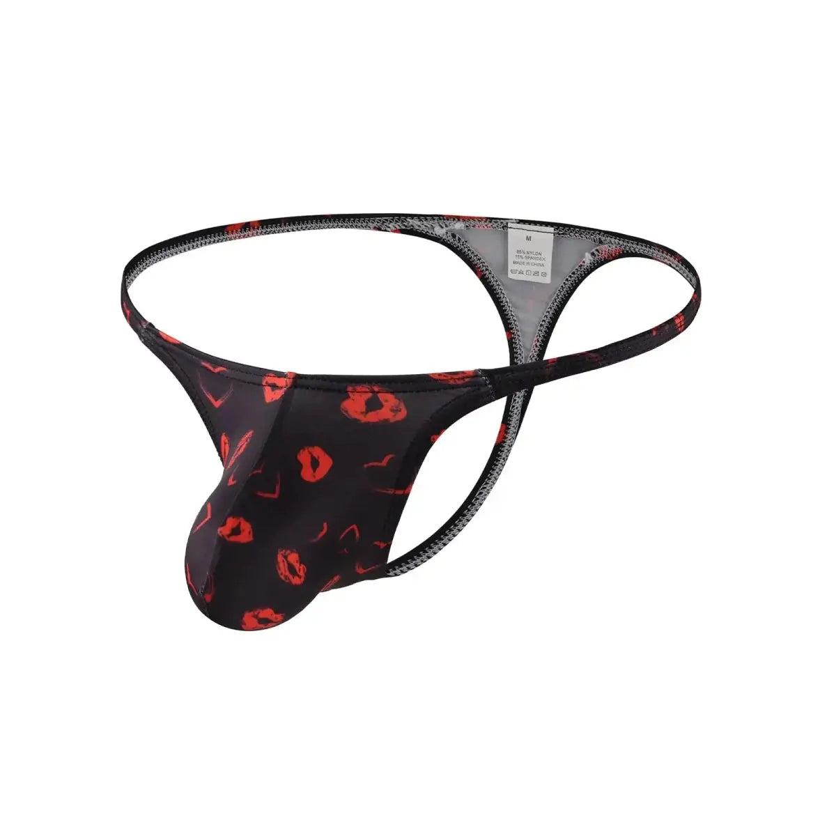 Lips Print Bikini Thong Underwear - WOWihte