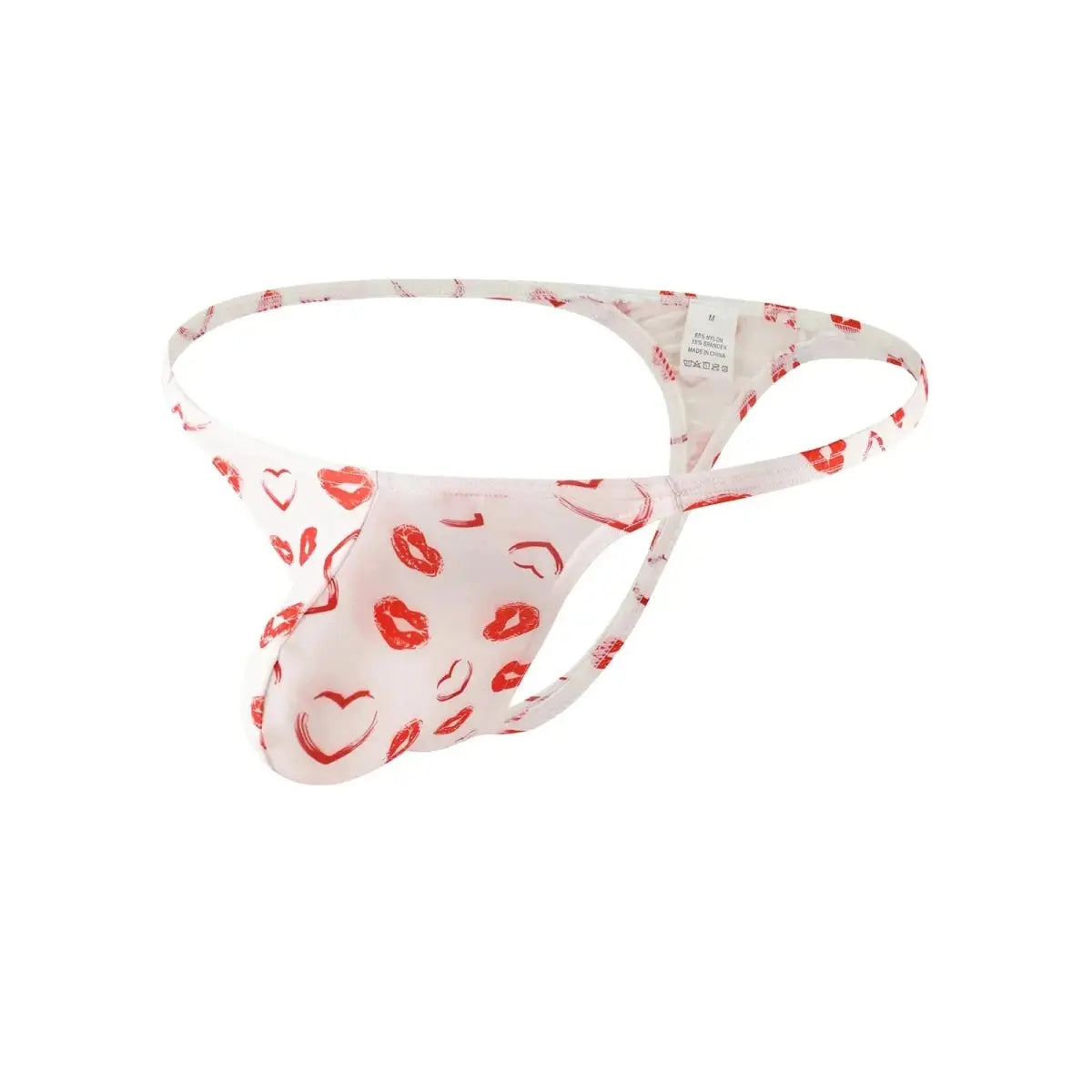 Lips Print Bikini Thong Underwear - WOWihte