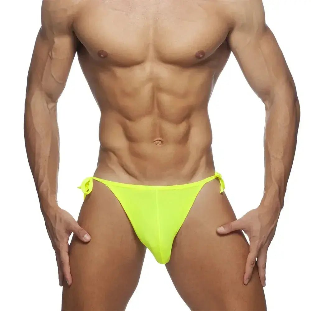 Low Rise Side - Tie Swim Briefs - WOWihte