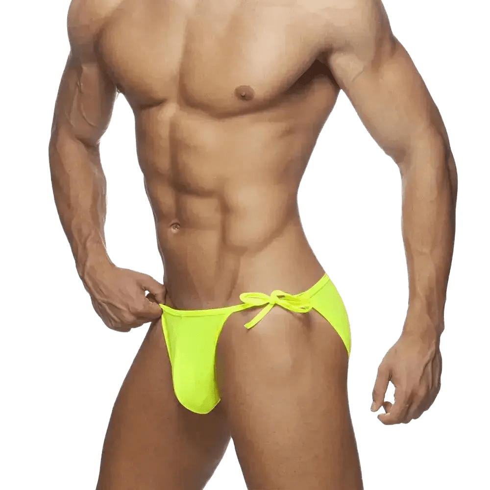 Low Rise Side - Tie Swim Briefs - WOWihte
