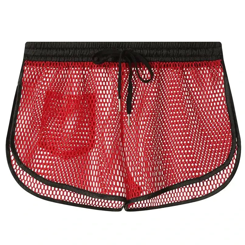 Low Waist Mesh Breathable Swim Trunks - WOWihte