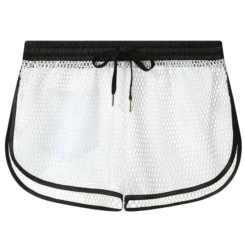 Low Waist Mesh Breathable Swim Trunks - WOWihte