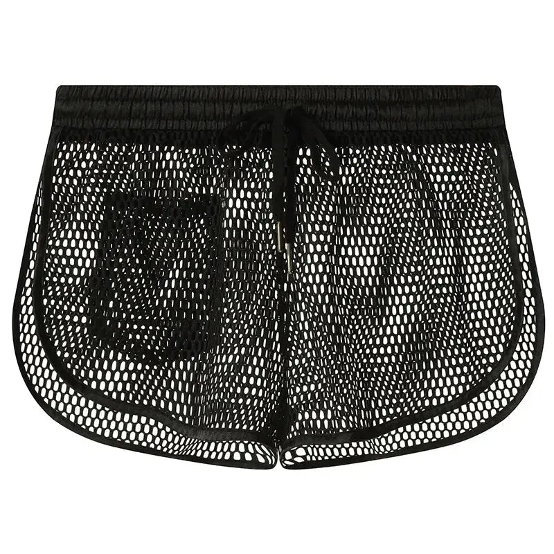 Low Waist Mesh Breathable Swim Trunks - WOWihte