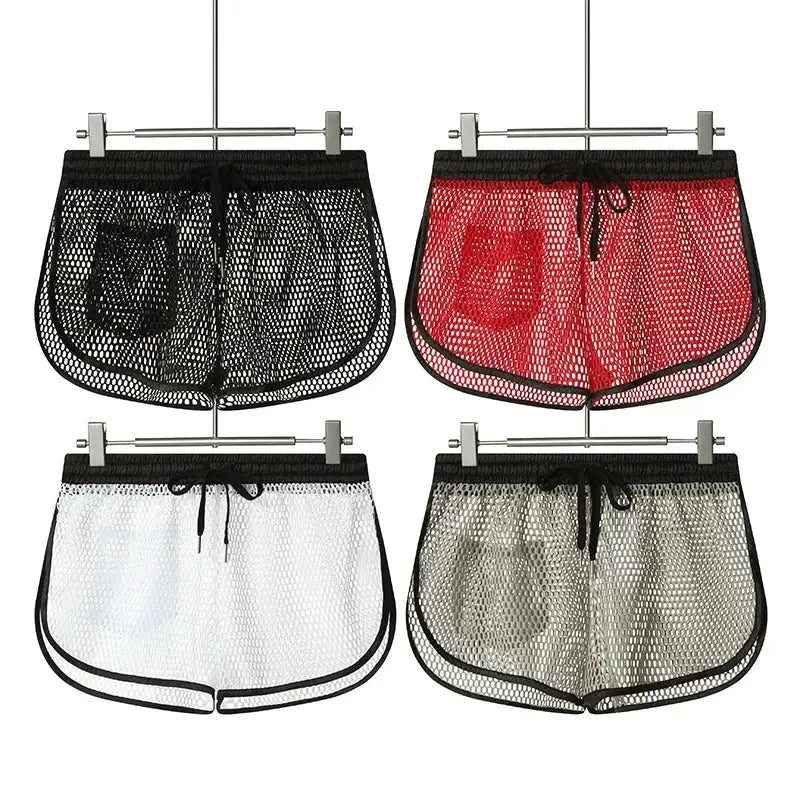 Low Waist Mesh Breathable Swim Trunks - WOWihte