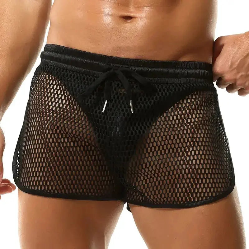 Low Waist Mesh Breathable Swim Trunks - WOWihte