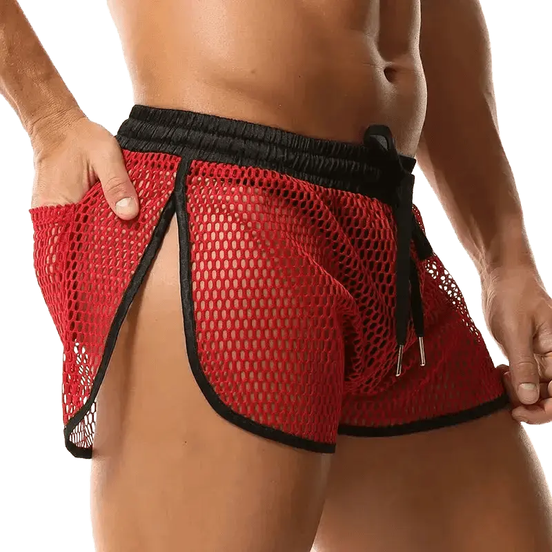 Low Waist Mesh Breathable Swim Trunks - WOWihte