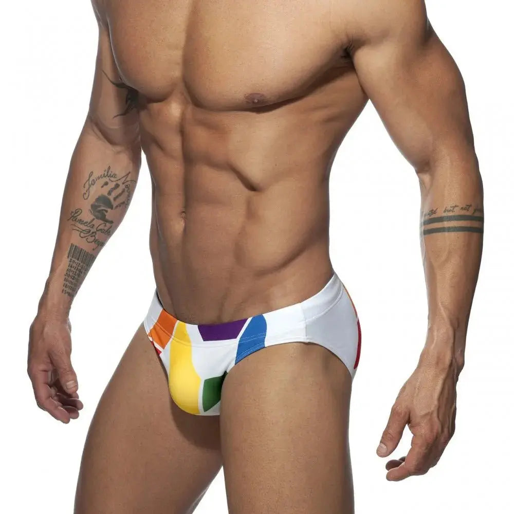 Low Waist Printed Triangle Swimwear - WOWihte