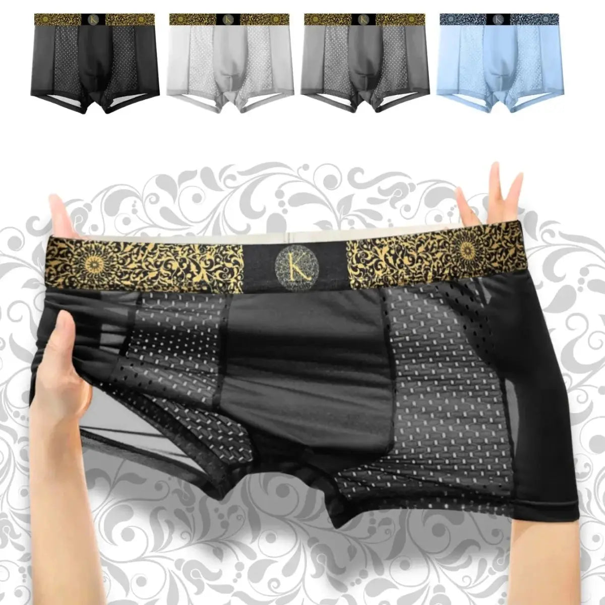Luxury Ice Silk Mesh Boxers - WOWihte
