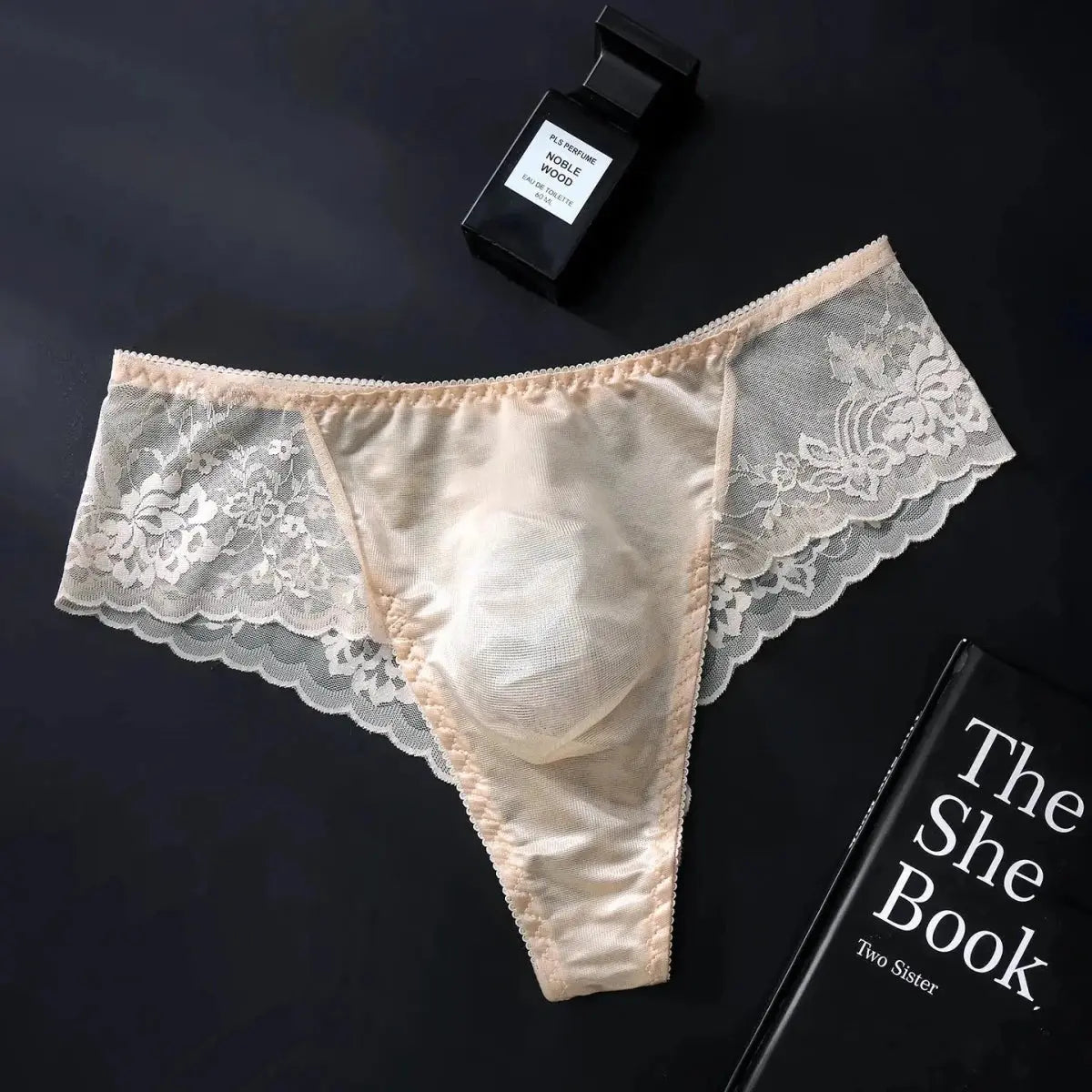 Luxury Lace Satin Men's Thong - WOWihte