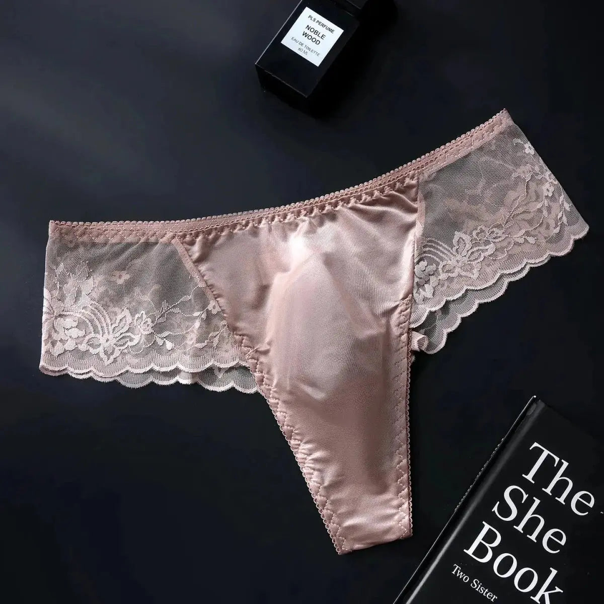 Luxury Lace Satin Men's Thong - WOWihte