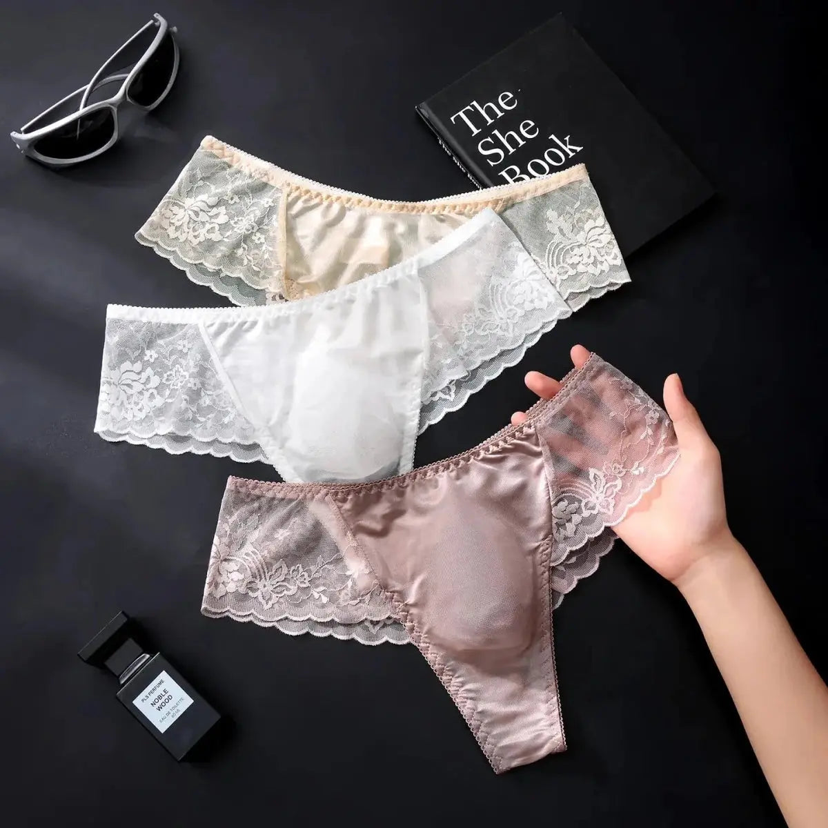 Luxury Lace Satin Men's Thong - WOWihte
