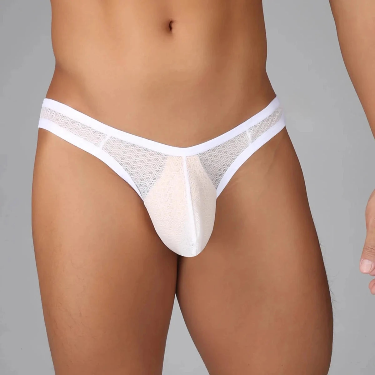 Luxury Mesh Lace Men's Thong - WOWihte