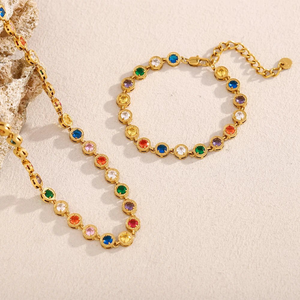 Luxury Multicolor Zircon Jewelry Set - WOWihte