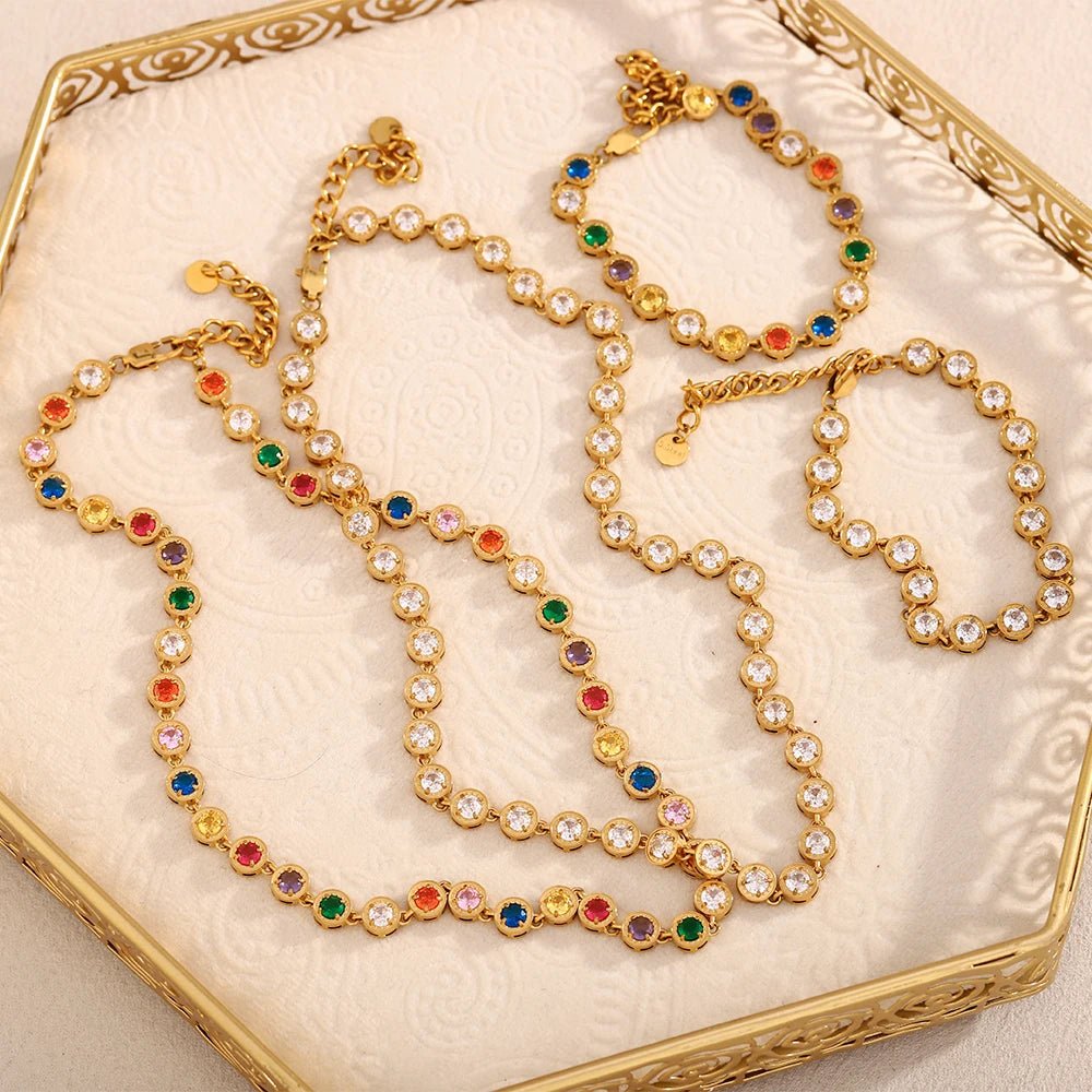 Luxury Multicolor Zircon Jewelry Set - WOWihte