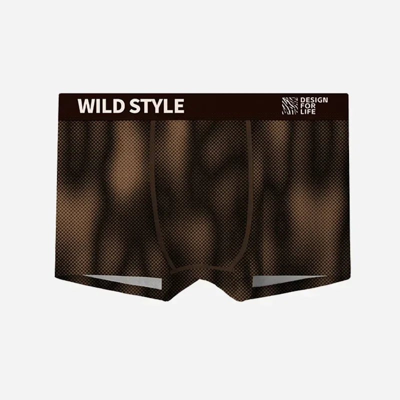 MAIMENG Men's Ice Silk Underwear leopard Underpants Summer Cool Breathable BoxerShorts Leopard Pattern Men's Underwear Sport - WOWihte