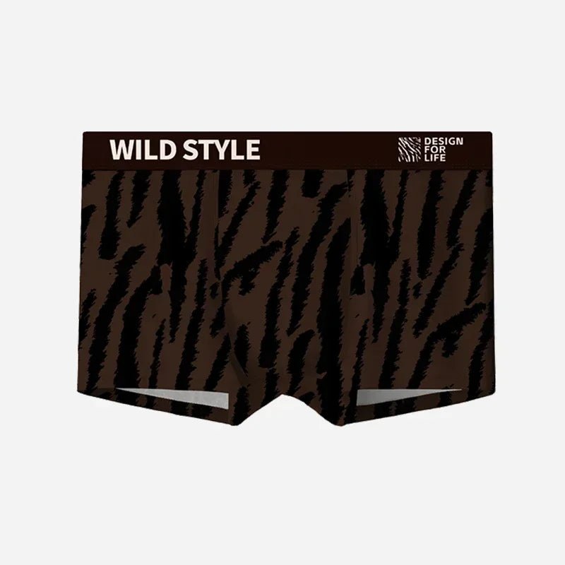 MAIMENG Men's Ice Silk Underwear leopard Underpants Summer Cool Breathable BoxerShorts Leopard Pattern Men's Underwear Sport - WOWihte