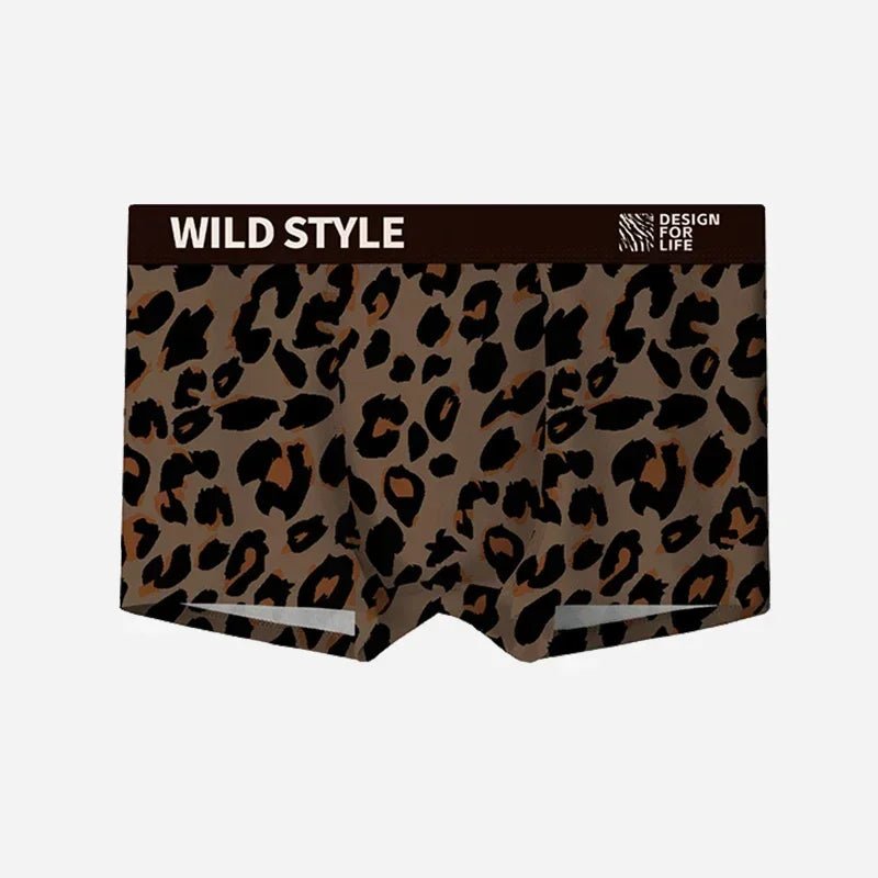 MAIMENG Men's Ice Silk Underwear leopard Underpants Summer Cool Breathable BoxerShorts Leopard Pattern Men's Underwear Sport - WOWihte