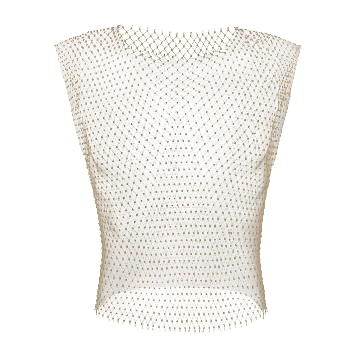 MEN See - Through Fishnet Vest - WOWihte