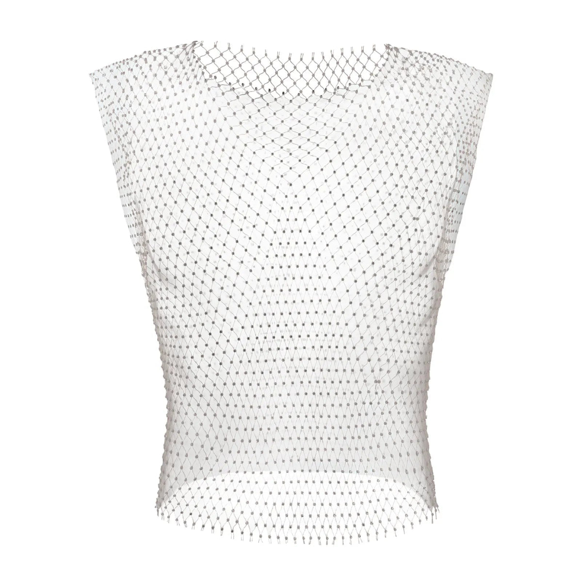 MEN See - Through Fishnet Vest - WOWihte