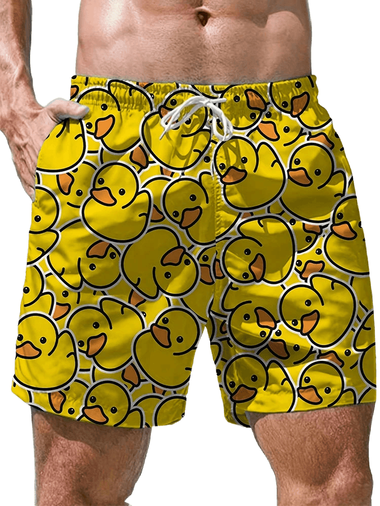 Men's 3D Duck Quick - Dry Shorts - WOWihte