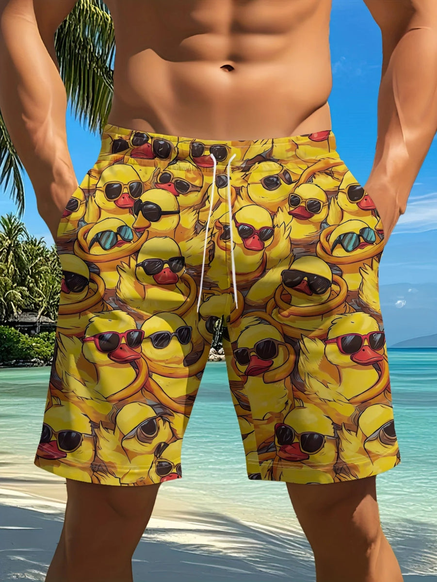 Men's 3D Duck Quick - Dry Shorts - WOWihte