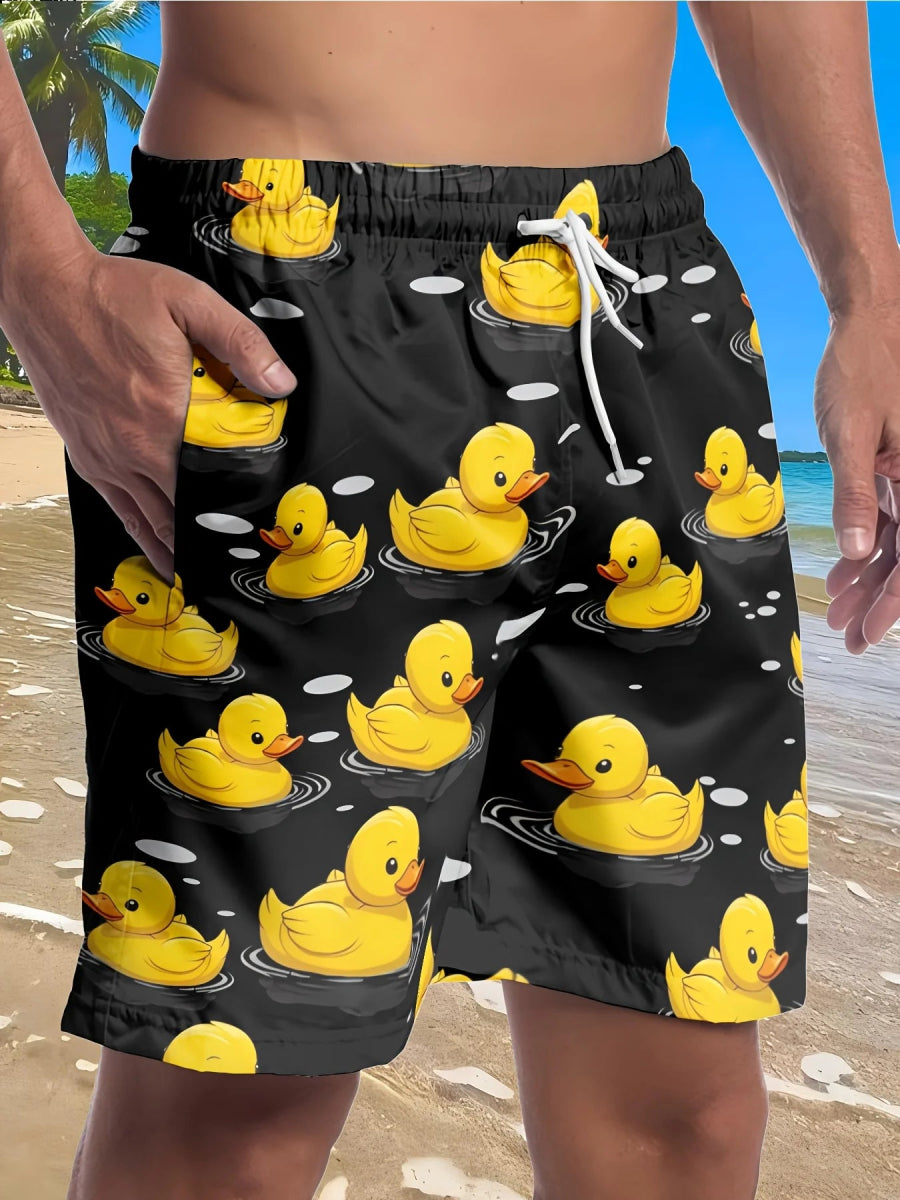 Men's 3D Duck Quick - Dry Shorts - WOWihte
