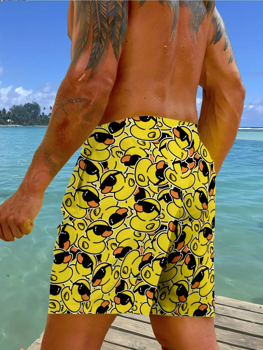 Men's 3D Duck Quick - Dry Shorts - WOWihte