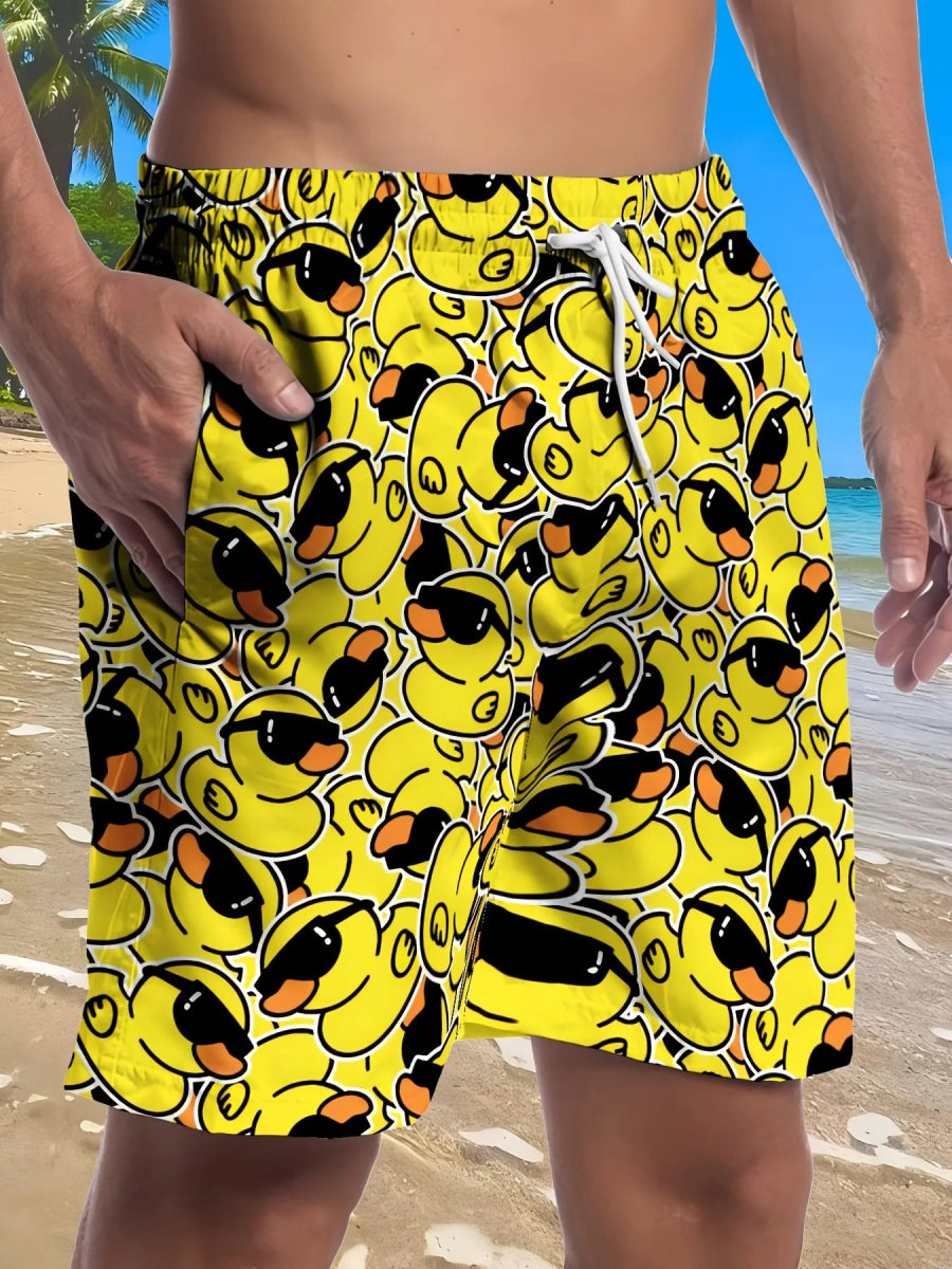 Men's 3D Duck Quick - Dry Shorts - WOWihte