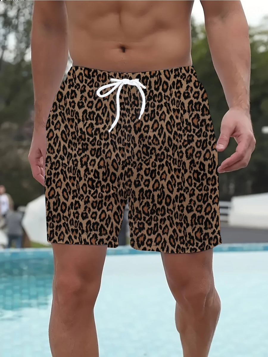 Men's 3D Leopard Quick - Dry Shorts - WOWihte