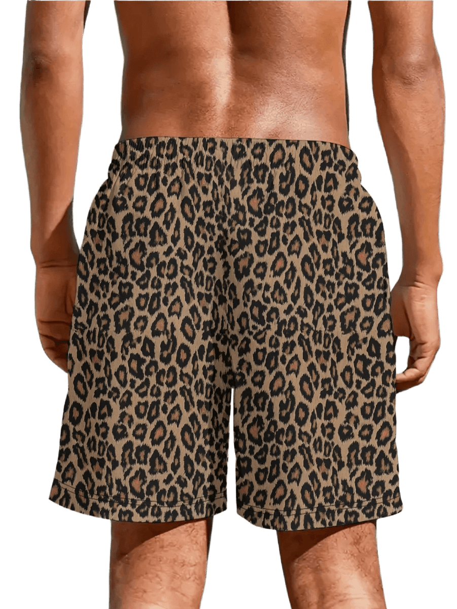 Men's 3D Leopard Quick - Dry Shorts - WOWihte