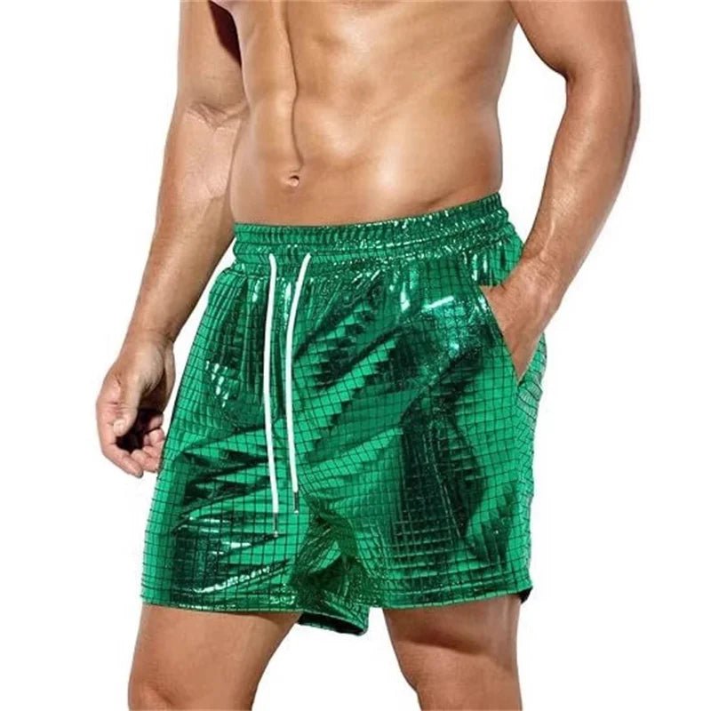 Men's Beach Drawstring Plaid Shorts - WOWihte