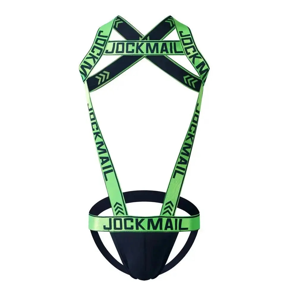 Men's Bodysuit Thong Jockstrap Set - WOWihte