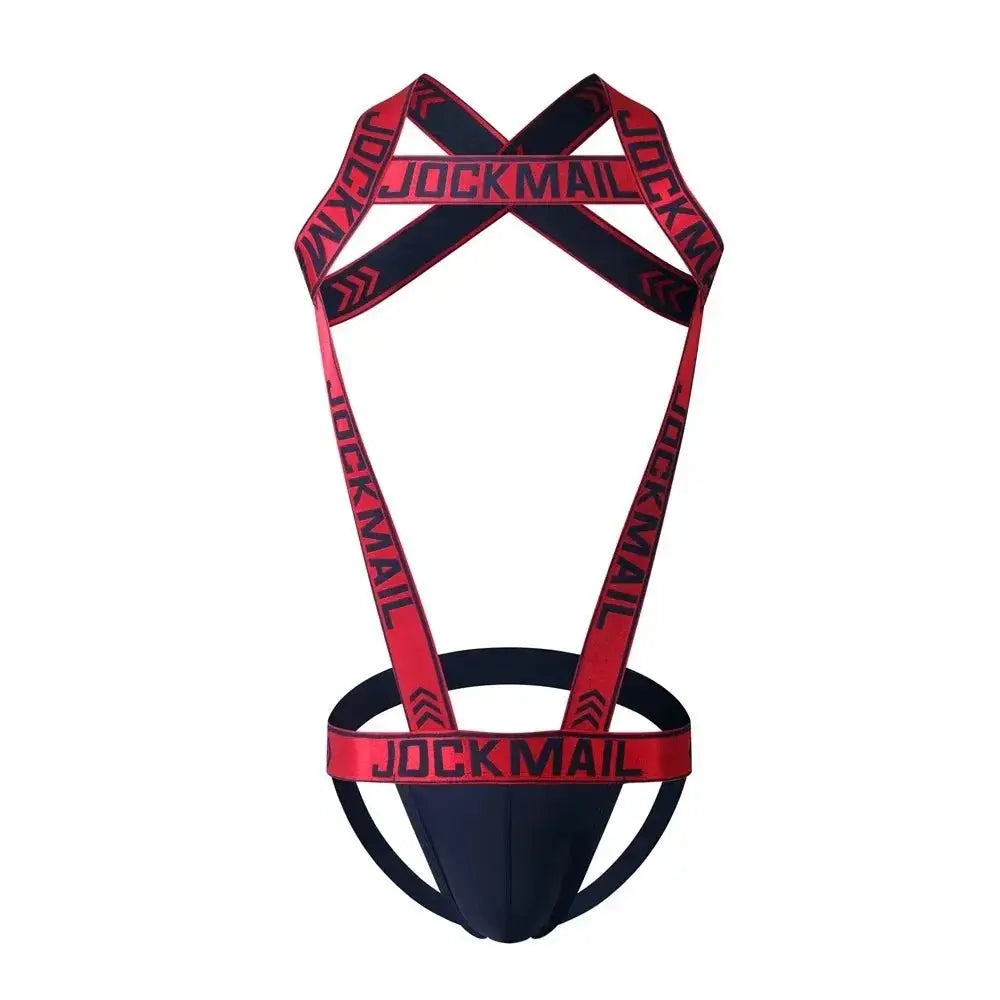 Men's Bodysuit Thong Jockstrap Set - WOWihte