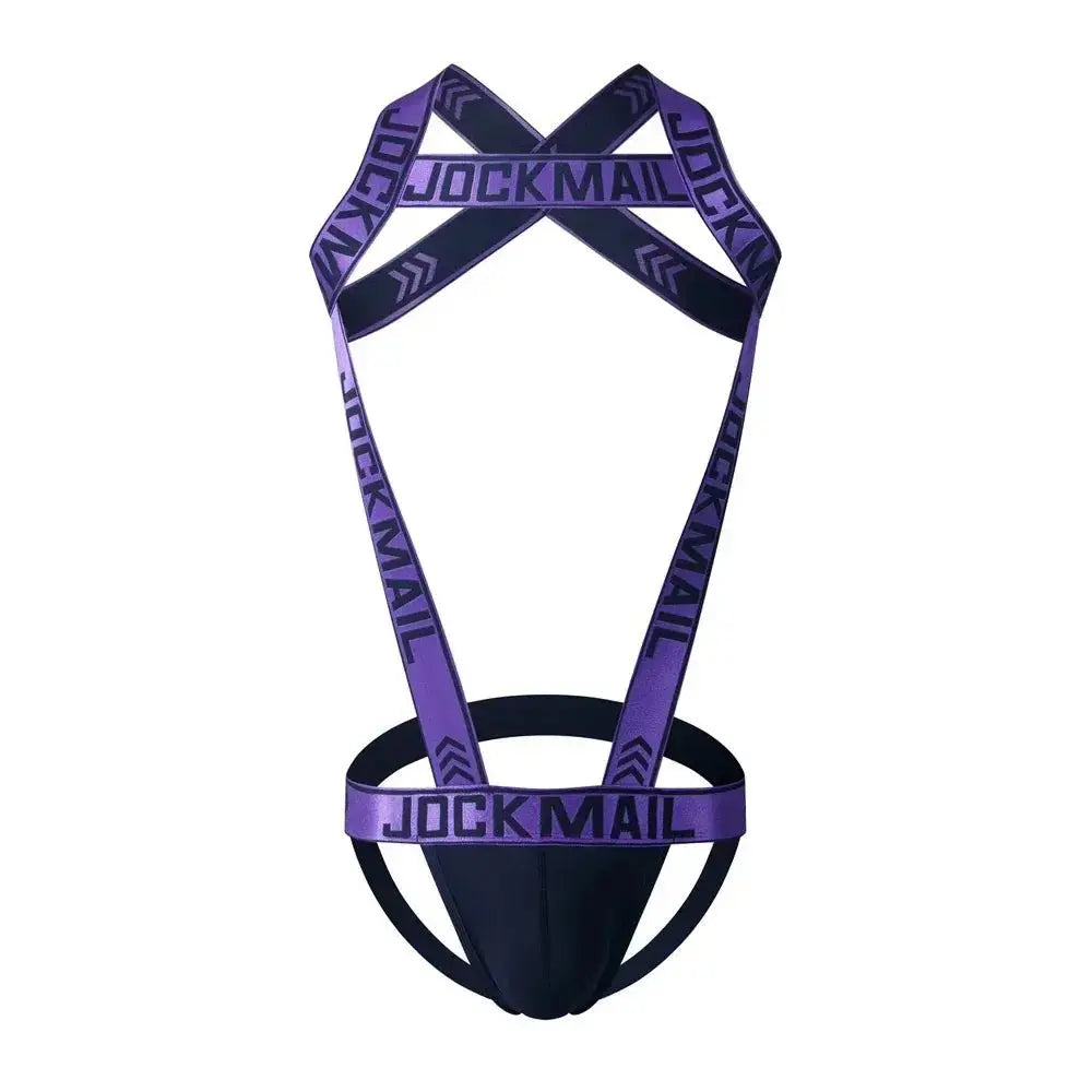 Men's Bodysuit Thong Jockstrap Set - WOWihte